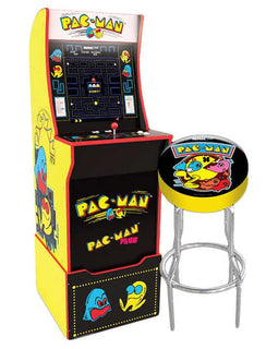 Arcade1Up Mini Pac-Man Arcade Cabinet with Riser, Stool, and Light Up Marquee - Image Pro International