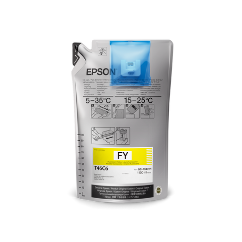 Epson UltraChrome DS Fluorescent Yellow Ink 1.1 Liter for SureColor F6370, F9470, F9470H - T46C620